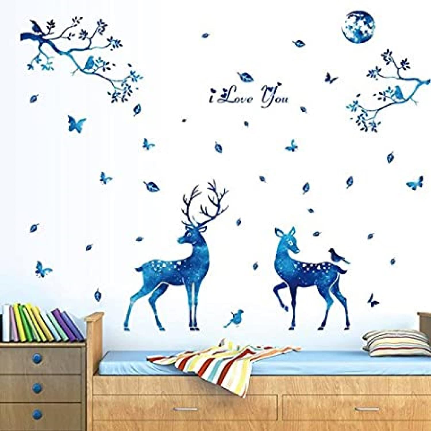 Jaamso Royals Blue Elk Nordic Wall Stickers for Kids, Wall Stickers for Kids Room, Kids Wall Stickers for Kids Room, Kids Room Wall Sticker (B07Q8RHP34) Amazon Price History, Amazon Price Tracker