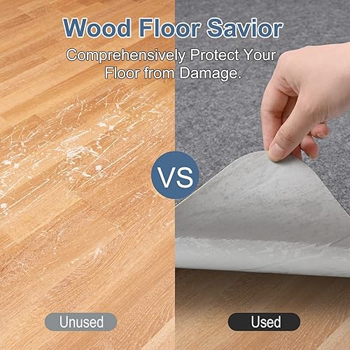 Miniatura 32 de Placoot Tapete para silla de oficina para suelos de madera, superficie de pana de 55 x 35 pulgadas, tapete para silla de computadora, tapete