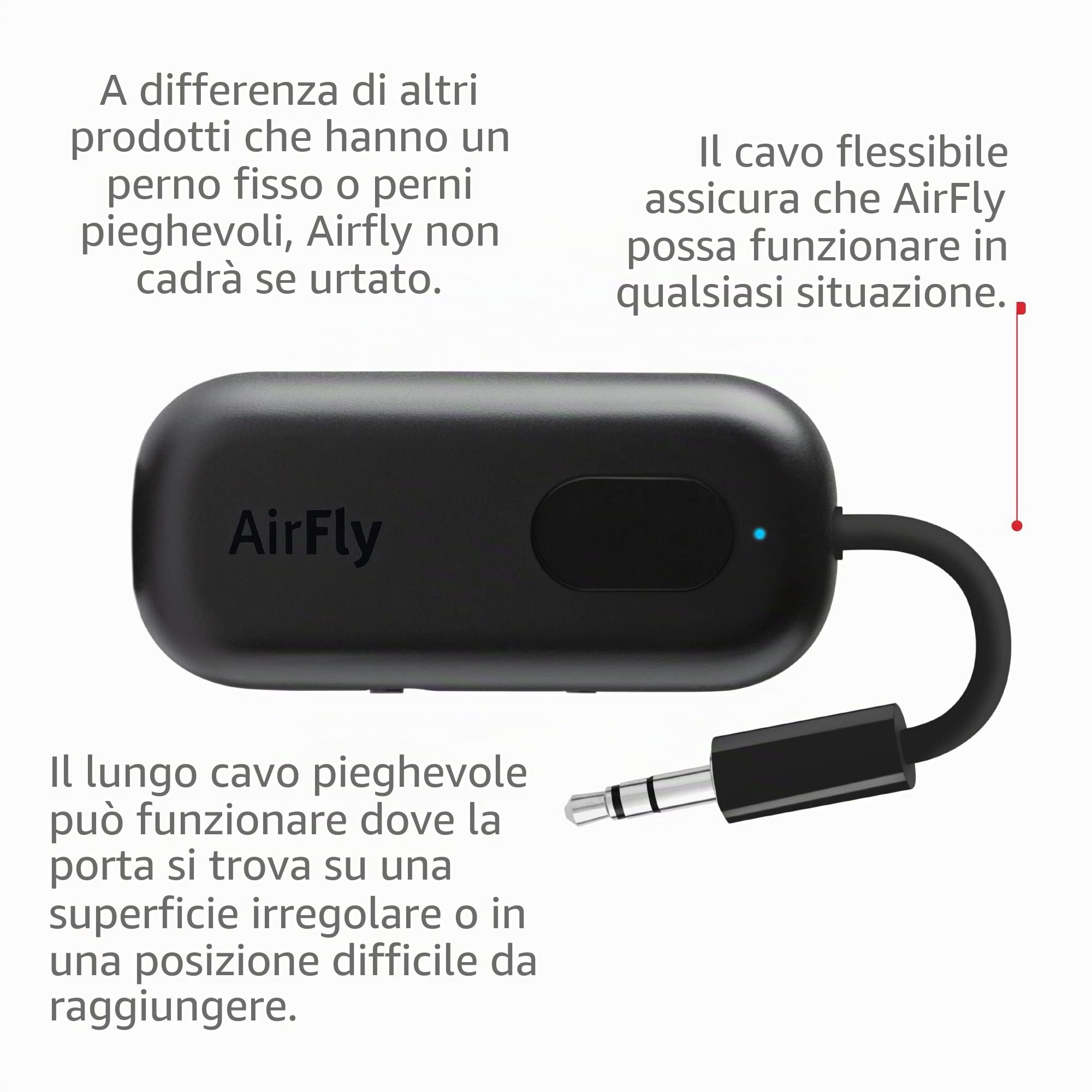 Twelve South AirFly Pro Trasmettitore/Ricevitore Bluetooth 5.0 per TV/Aereo a 2 Cuffie Wireless - Adattatore Wireless per AirPods, Aereo, Auto, Palestra, Casa, Uso con qualsiasi jack audio da 3,5 mm