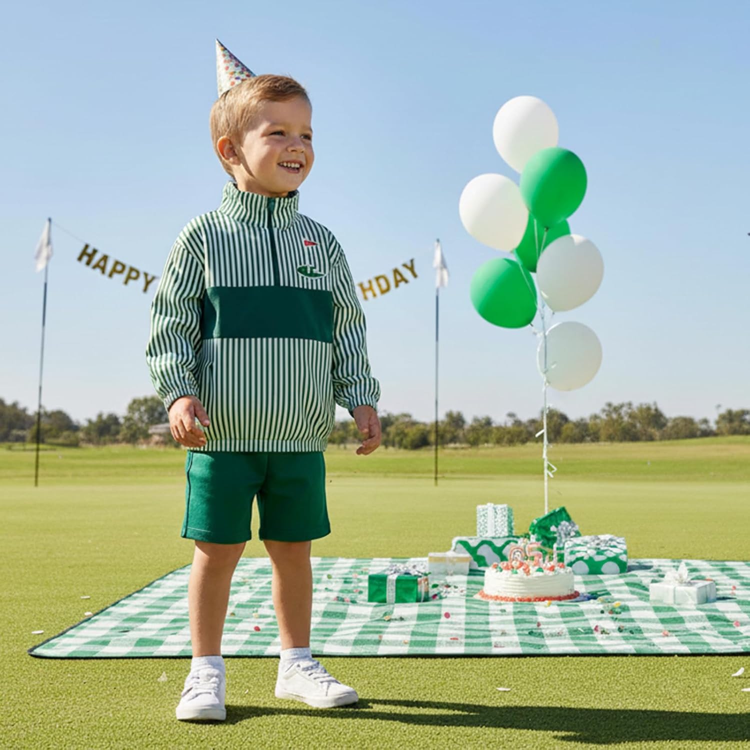 Baby Boy Jacket Toddler Golf Clothes Long Sleeve Lapel Button Down Top Infant First Birthday Outfit Spring Golf Coat
