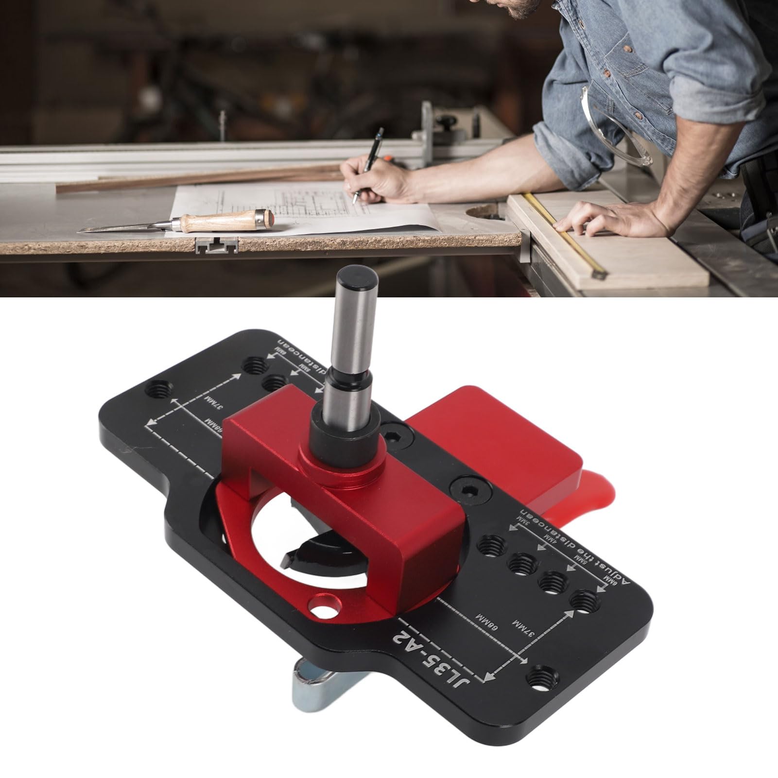 Cerniera Jig Perforazione Perforatrice 35mm Lavorazione Del Legno Pannello Porta Dell'Armadio Guida Per Trapano Localizzatore Punzone Apri Foro In Lega Di Alluminio