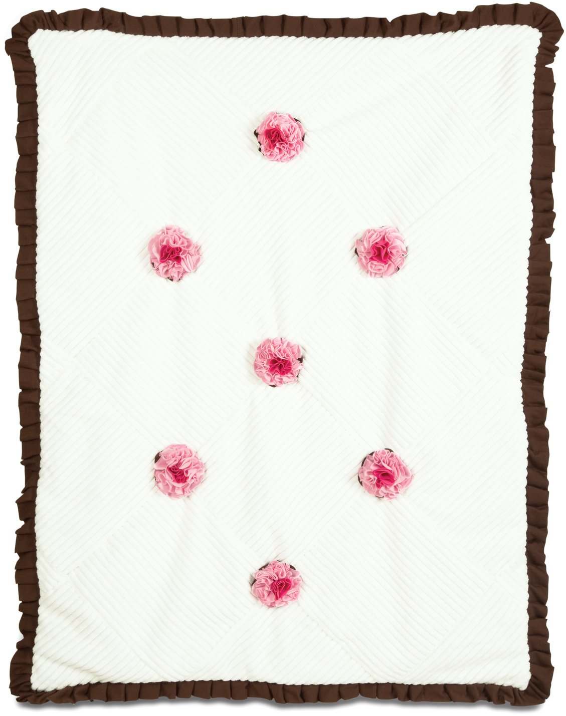 Pavilion Gift Company Ribbed Chenille Baby Blanket, Strawberry Sundae, 30" x 40"