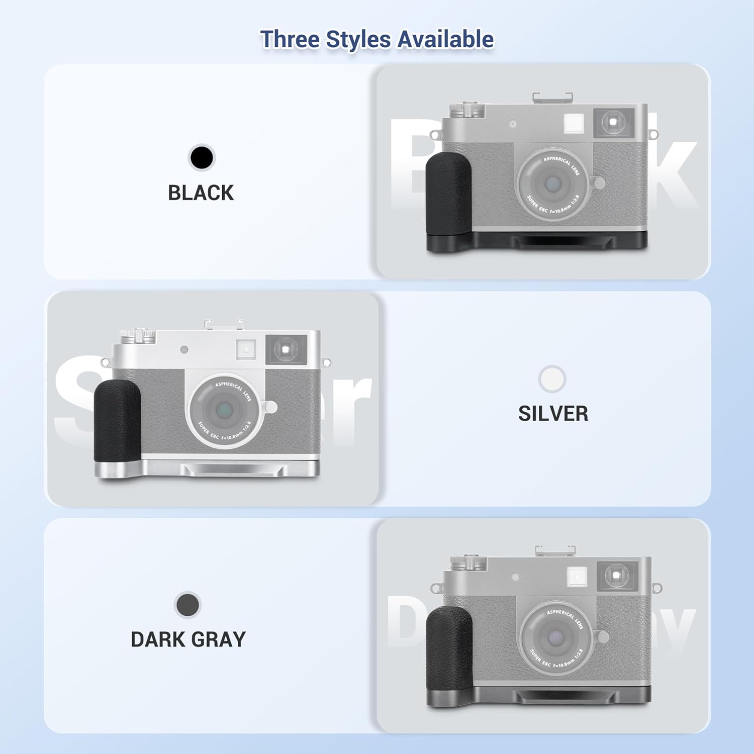 X Half Handgrip Hand Grip,Metal L-Shape Bracket Handle Holder for Fujifilm Fuji X Half Xhalf Camera,with Built-in Arca Quick Release Plate & Battery Compartment Opening Anti-Slip Microfiber Pad- Black - Image 6