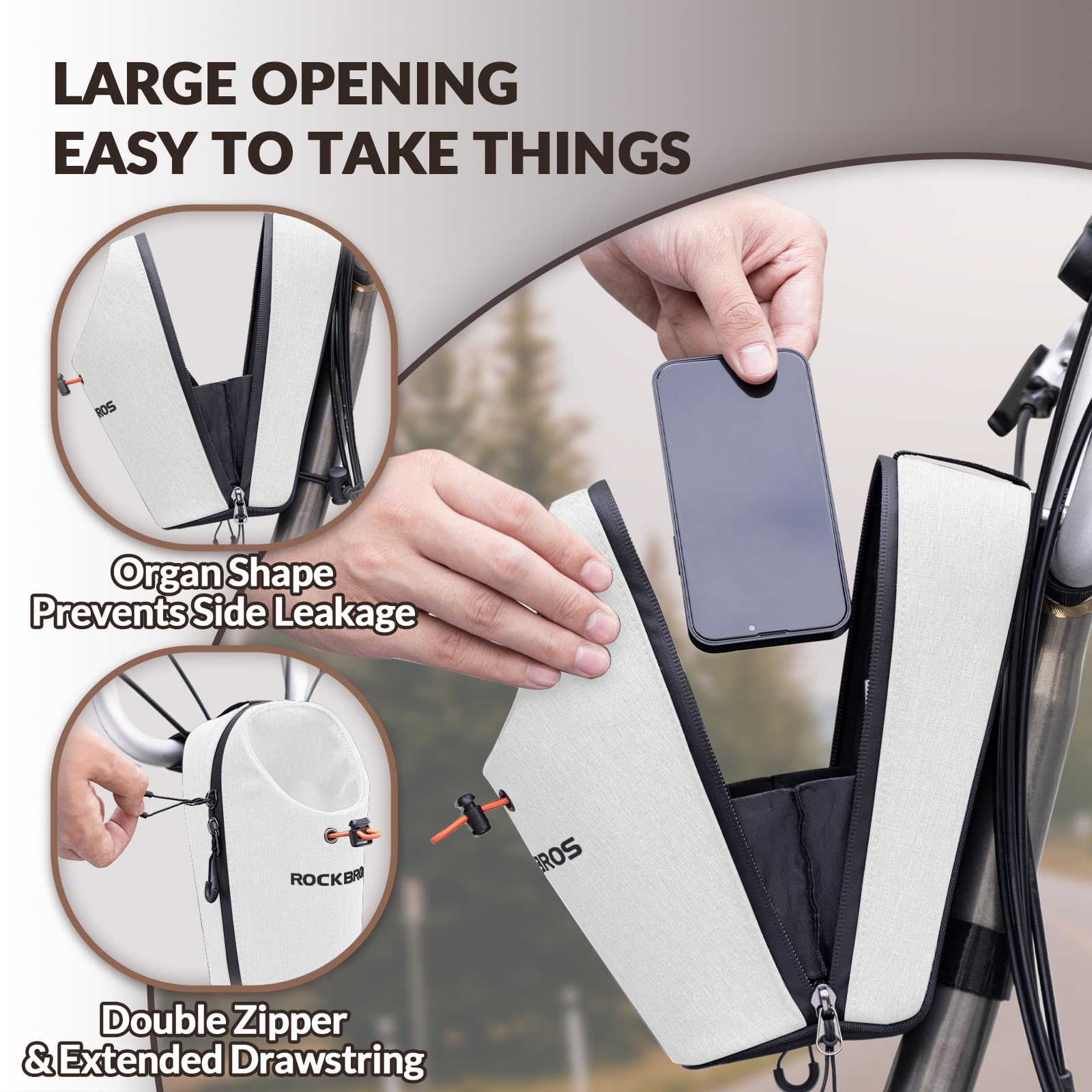 Bolsa de scooter eléctrico Bolsa de marco de bicicleta Bolsa de botella de agua de bicicleta 1.5L Gran capacidad Instalación rápida para bicicletas de montaña E-Scooters y bicicletas 5