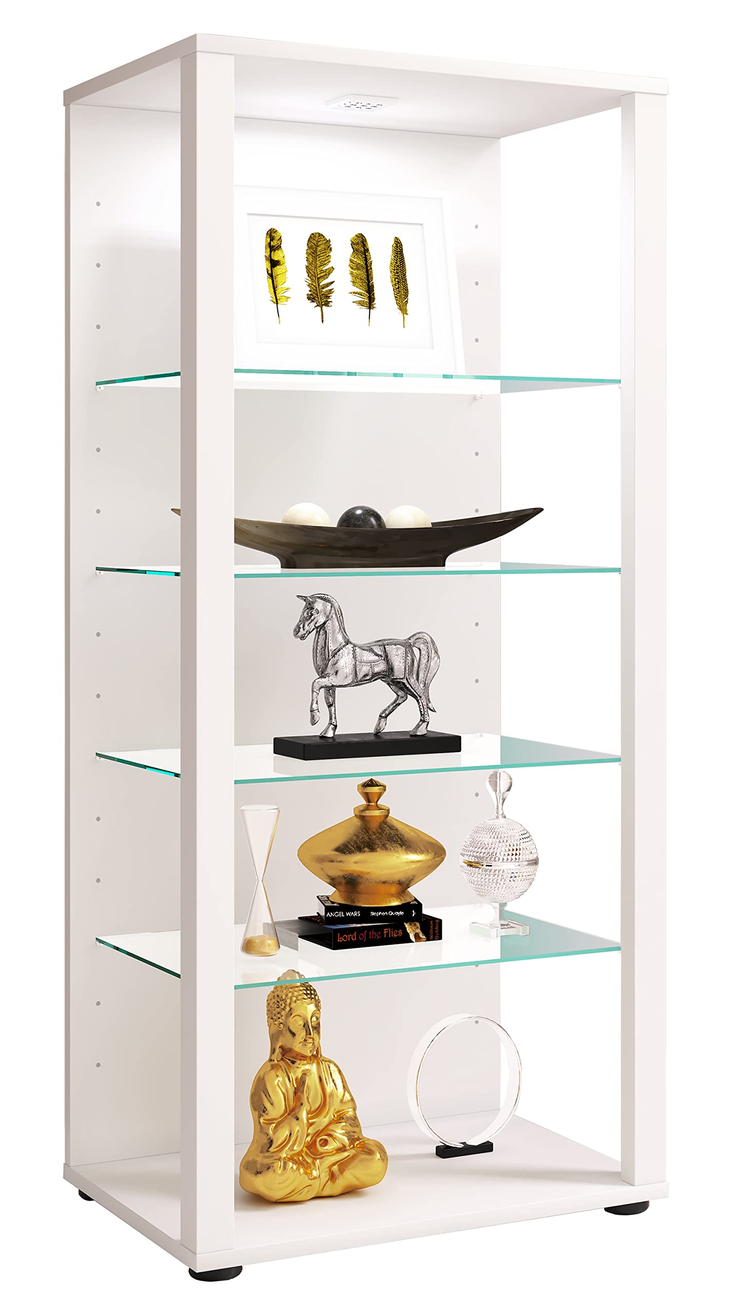 VCM Vetrina in vetro in piedi | vetrina con vetro di sicurezza ESG | Dimensioni ca. 115 x 52 x 35 cm (altezza x larghezza x profondità) | Moderno e salvaspazio | Armadio vetrina – Glasol LLL