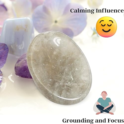 Vista 258 de Cristales de piedra de preocupación de cuarzo rosa y piedras curativas, piedras de preocupación para regalos de alivio del estrés, cristal de piedra