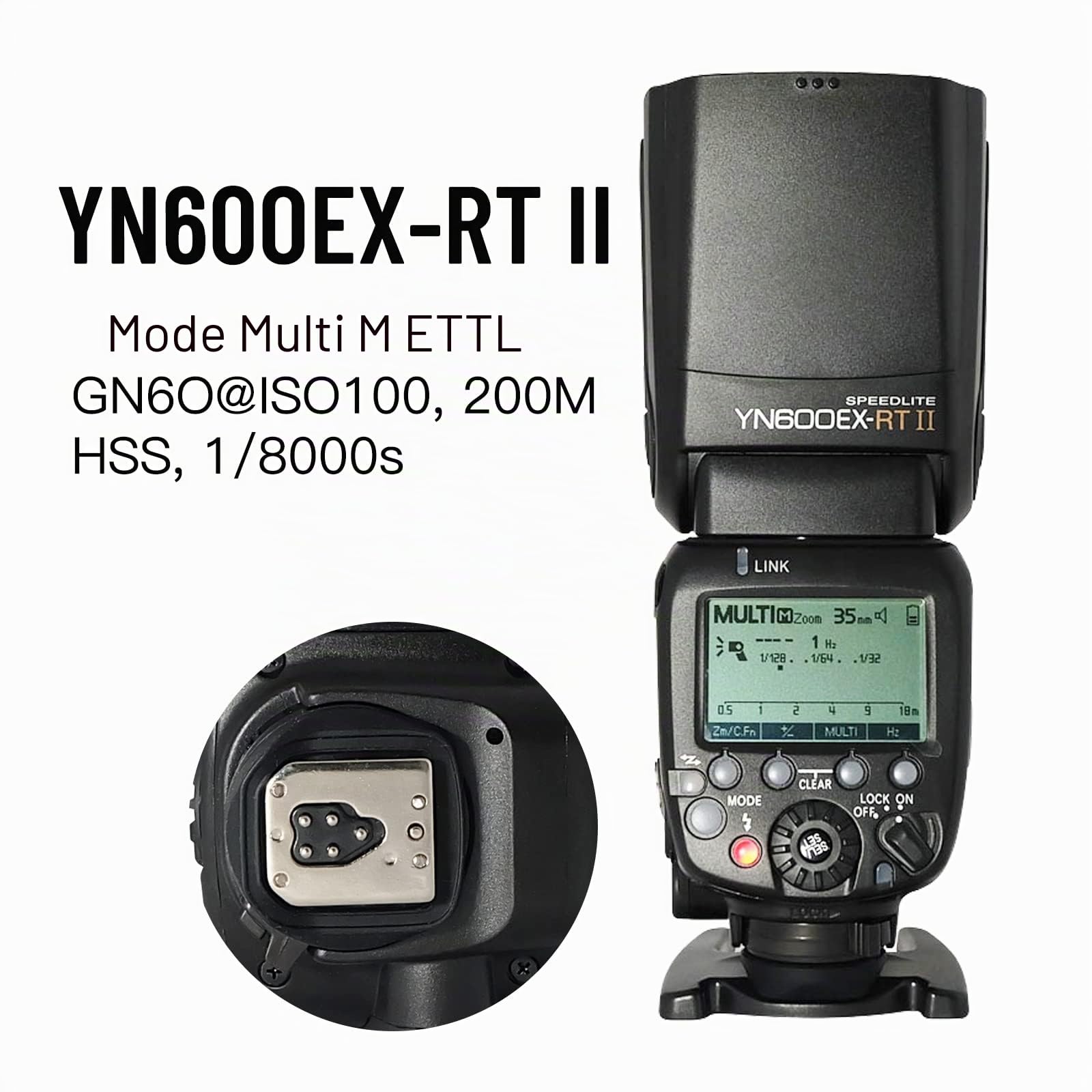 YONGNUO YN600EX-RT II Flash Speedlite sans fil avec maître optique et système RT radio sans fil TTL HSS pour Canon