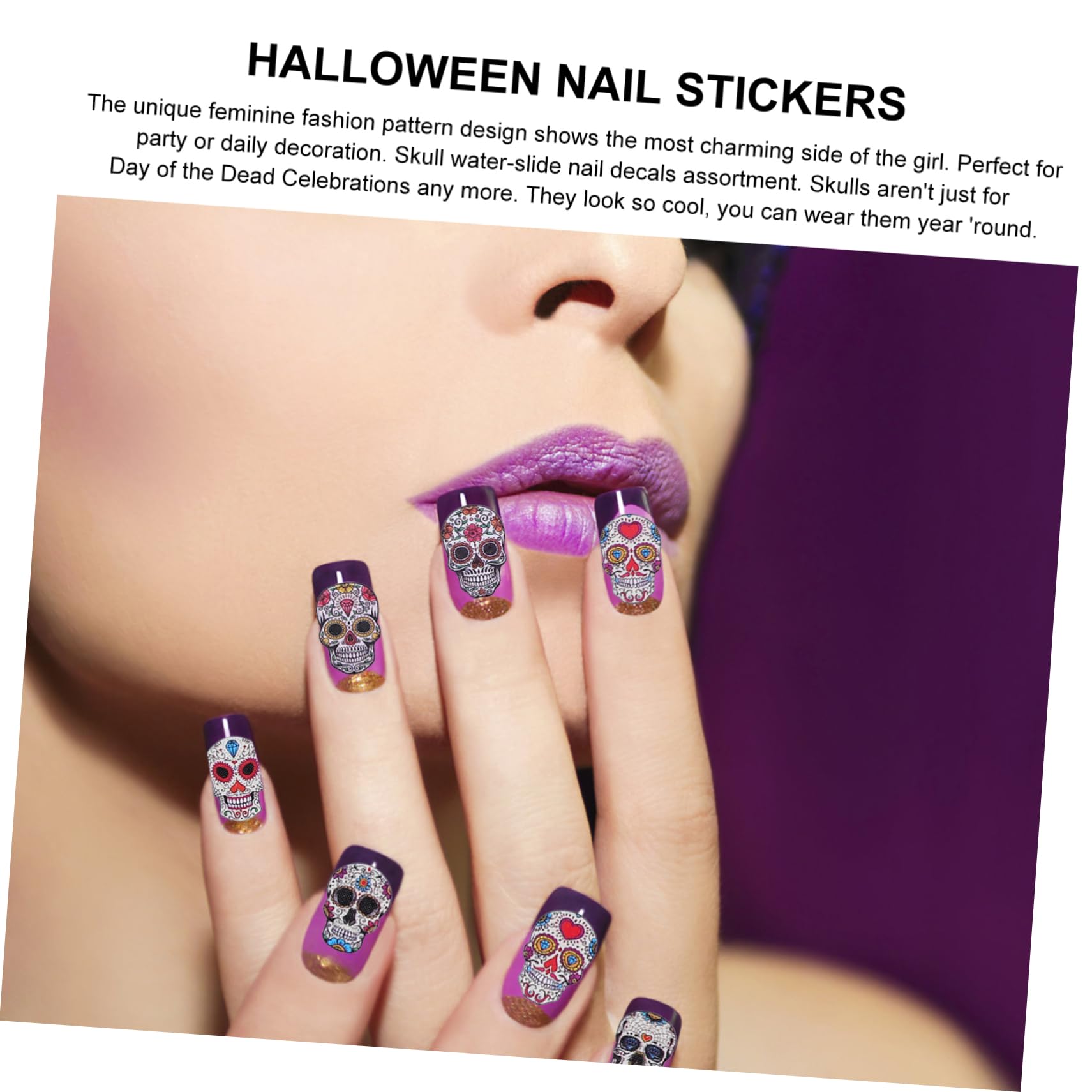 Ipetboom 80fogli Adesivi Per Unghie Halloween Stickers Decorativi Per Nail Facili Applicare Per Manicure Professionali