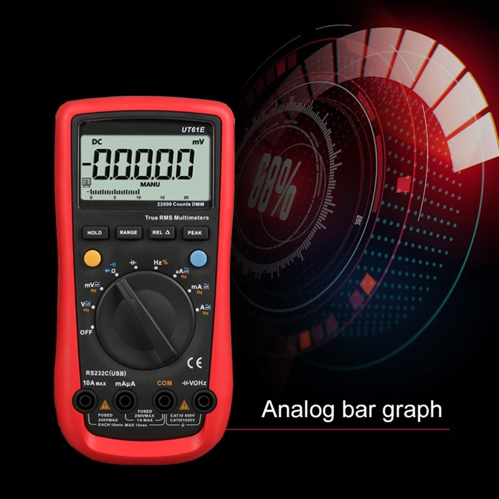 UT61E+ Cyfrowy wyświetlacz Inteligentny multimetr True RMS Wysoka precyzja 1000 V AC DC Tester napięcia 22000 zliczeń Miernik prądu