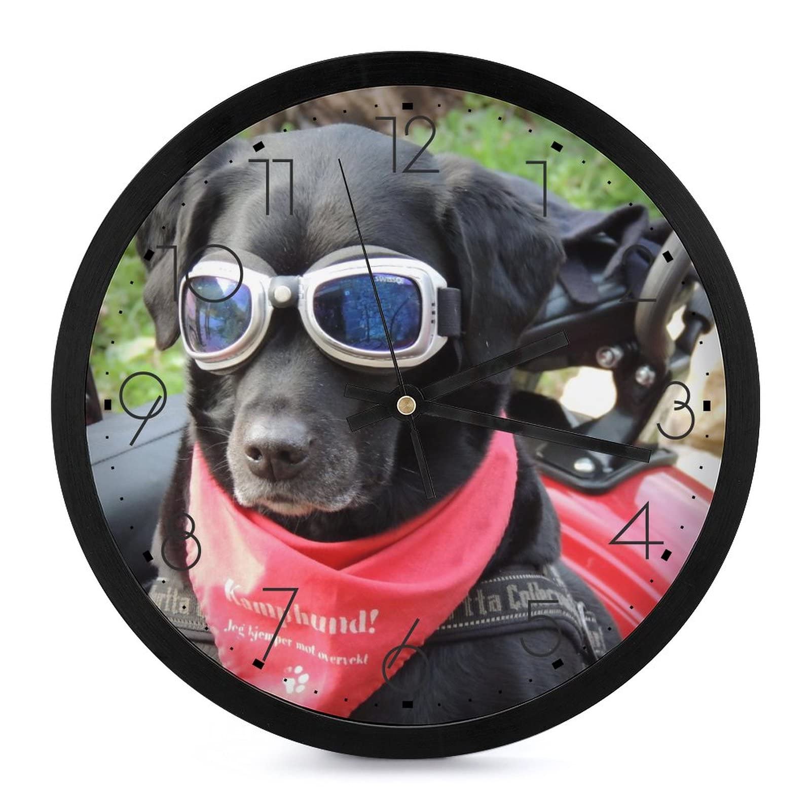 Horloge murale ronde et esthétique 25.4cm chien cool pour sublimer la chambre