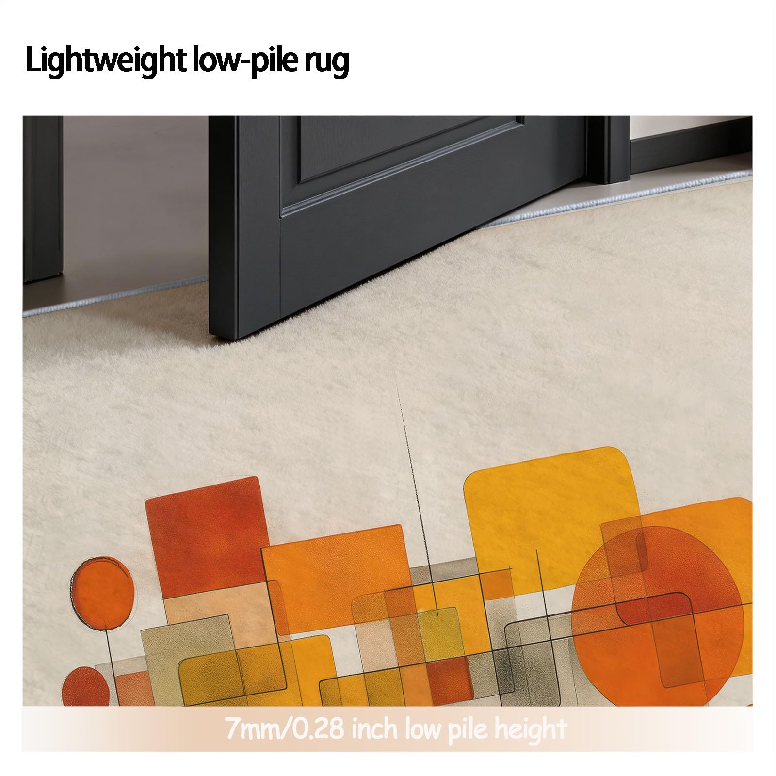 Minimalistisch Nordisch Teppich Orange Beige 120 x 170 cm