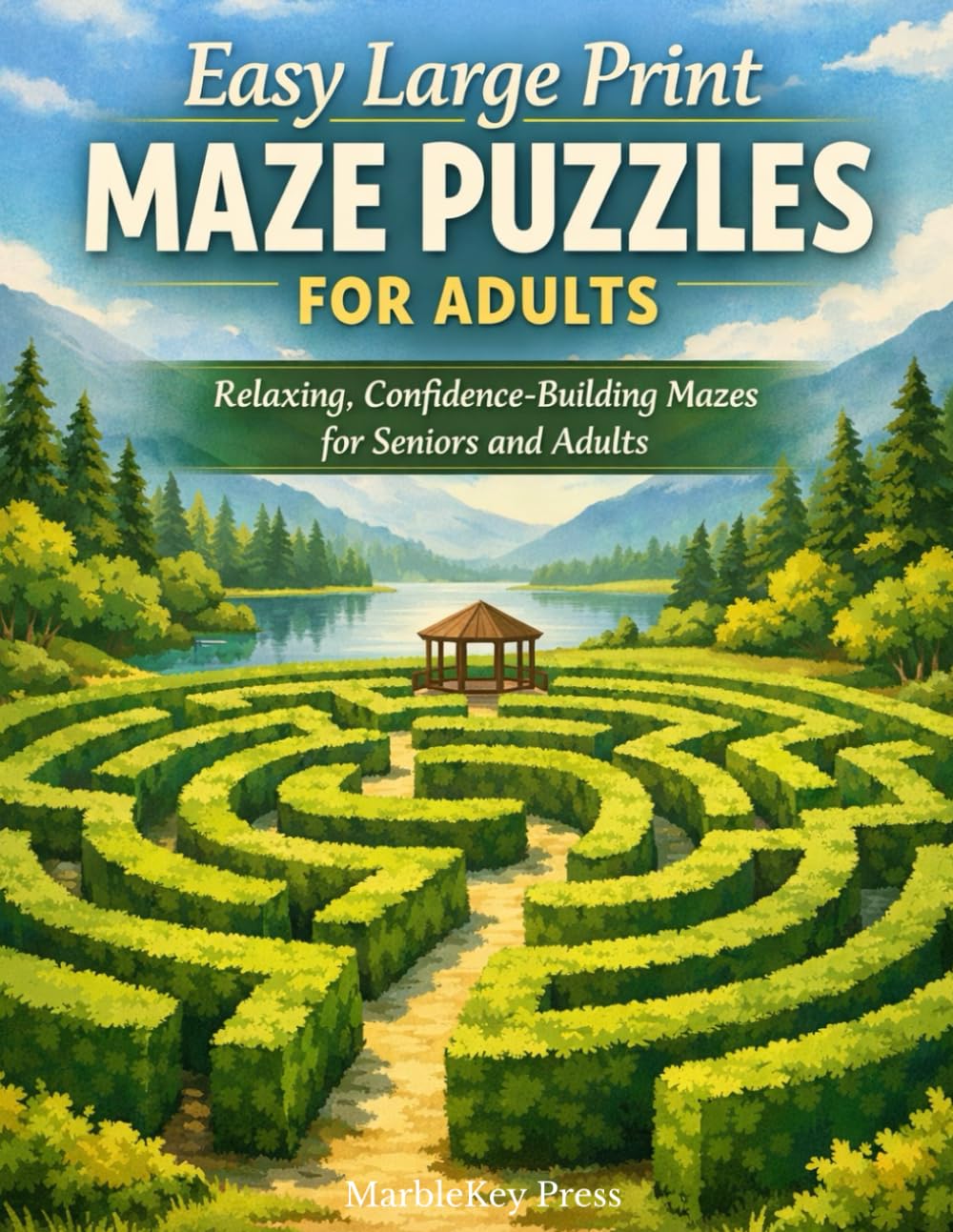 Easy Large Print Maze Puzzles for Adults: Relaxing, Confidence-Building Mazes for Seniors and Adults