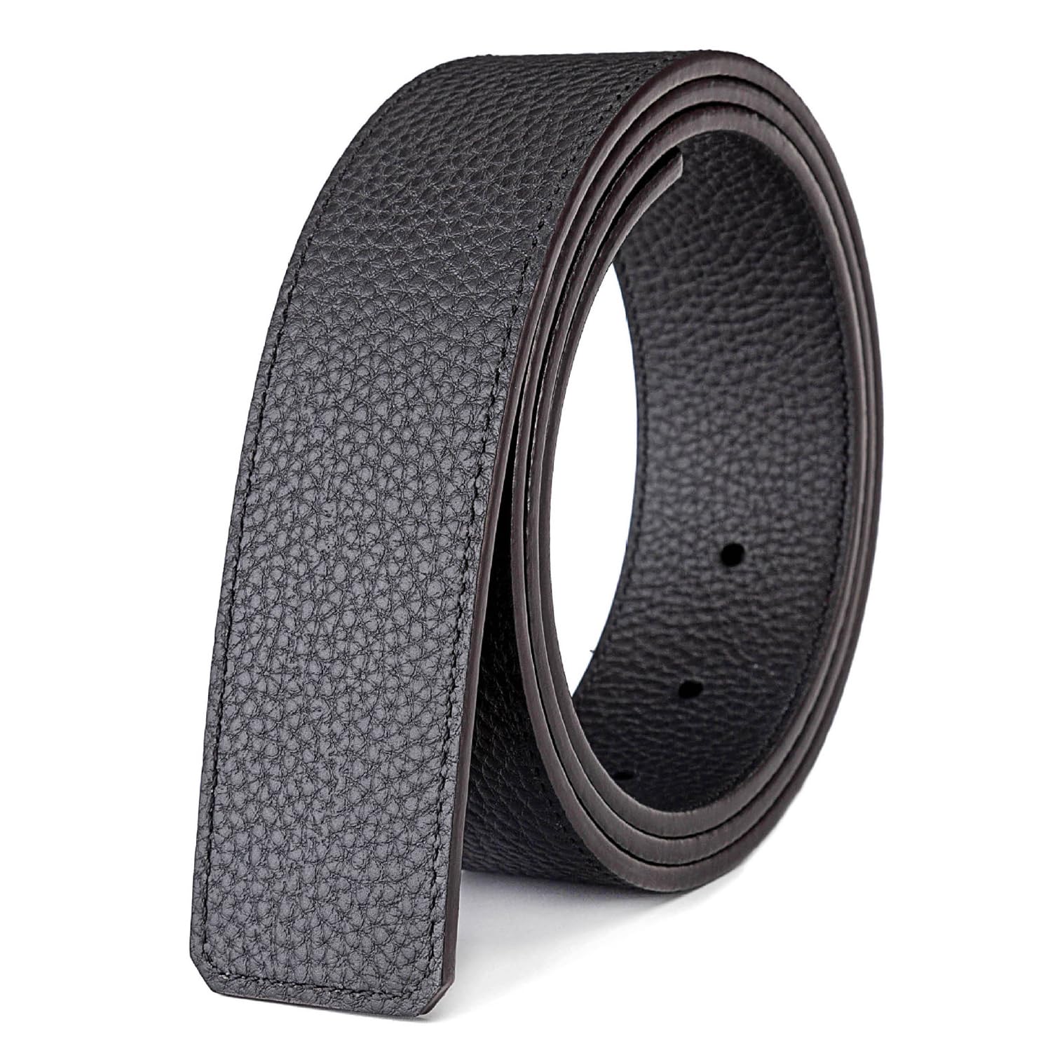Vatee's Reversible Genuine Leather Belts For Men/Women Replacement Belt Strap Without Buckle 1.5"(38mm) Wide 45"(115cm) Long Black & Black