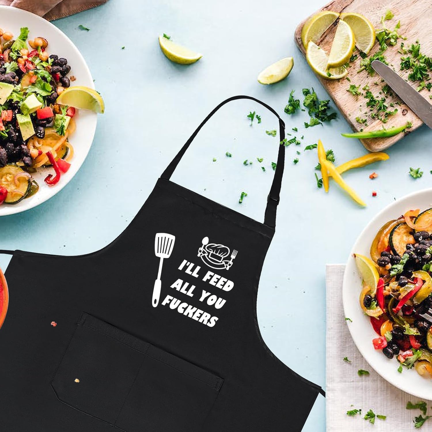 Funny Aprons for Men, Adjustable Mens apron for Grilling BBQ Cooking Grill Kitchen Chef, Birthday Gifts for Men Him - Image 6