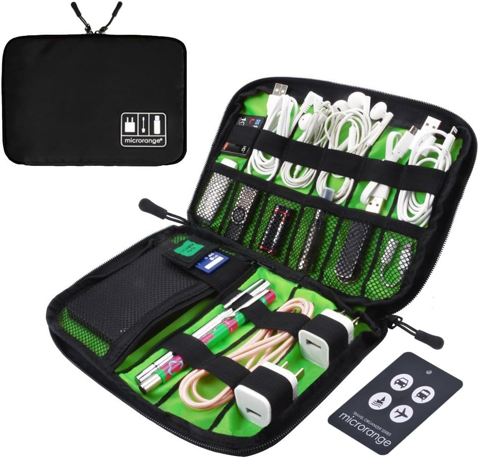 Visenta Cable Organizer Bag Travel Portable Small Electronics Accessories Organizer Case For Men And Women,Black