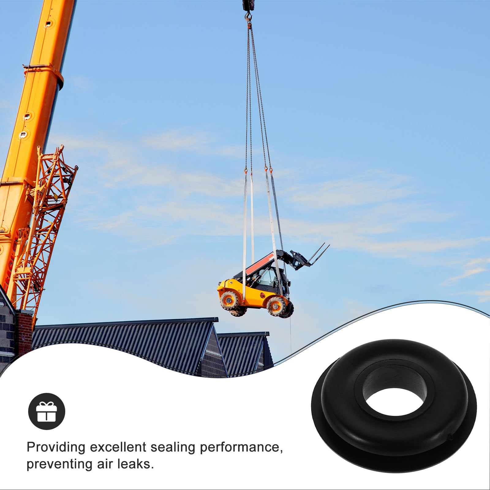 NOLITOY Juego de 100 Arandelas Negras de Caucho para Válvula de Puerta de Camión, Juntas Estándar Resistentes y Flexibles para Sellado de Remolques, Accesorios Industriales para Tractor