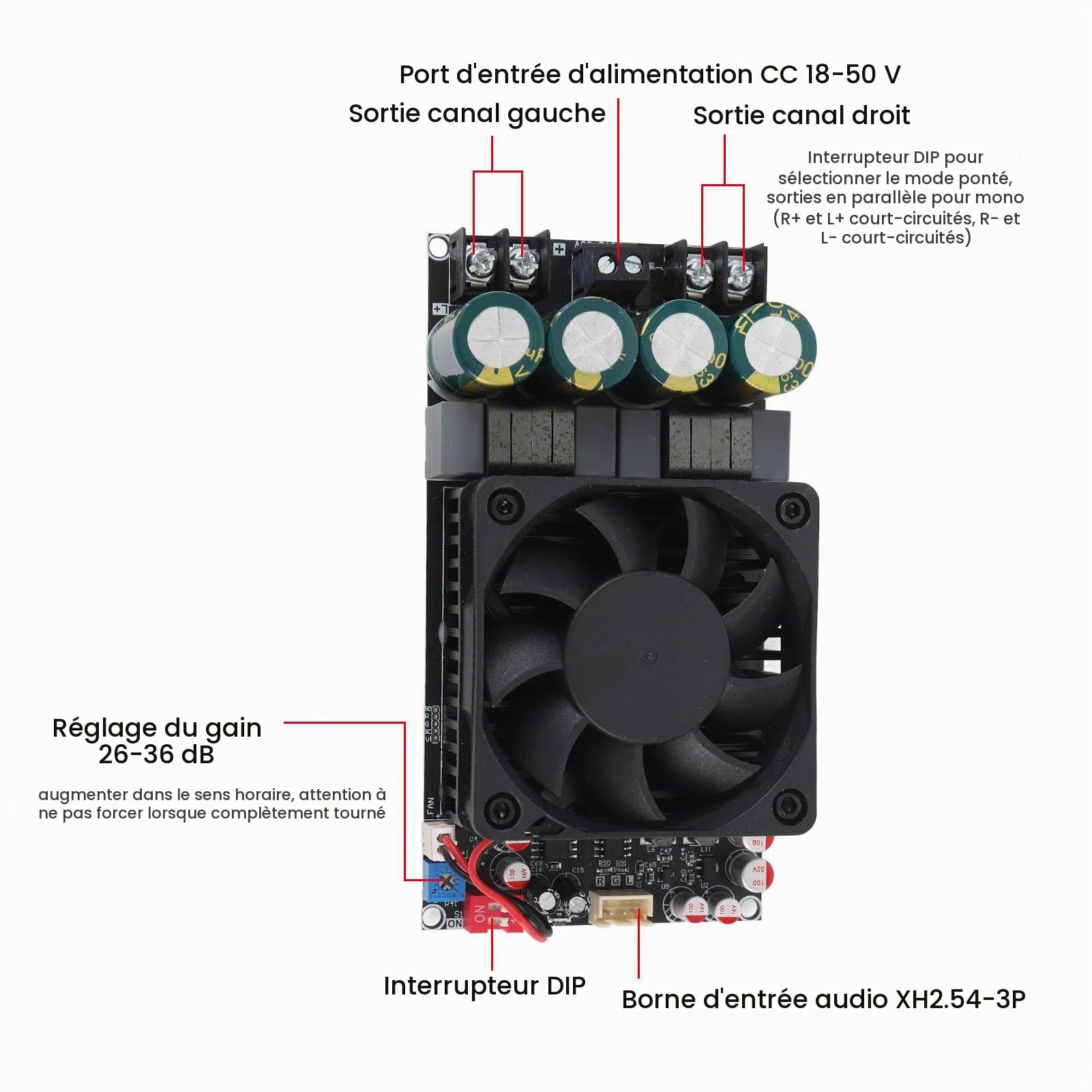 ZK-3002 Amplificateur Board TPA3255 Puce Pure BACE STAGE POWERTAGE STAGE HAUTE PUISSANCE Stéréo 300WX2 Bridge Mono