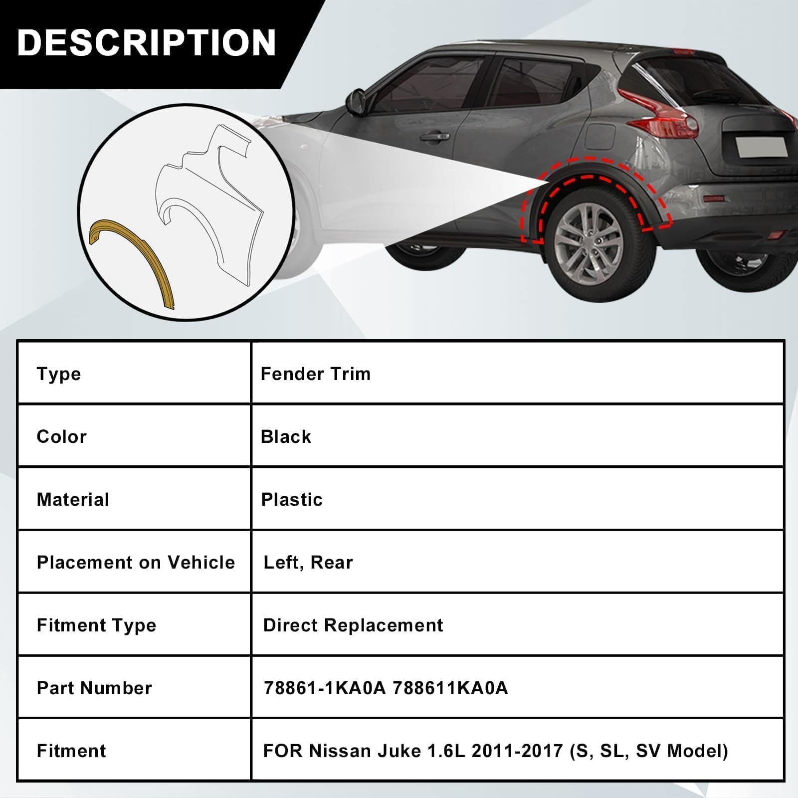 Over Fender-front, Left-hand Nissan Juke F16 63861-6PA0A Little Damage - Foto 8