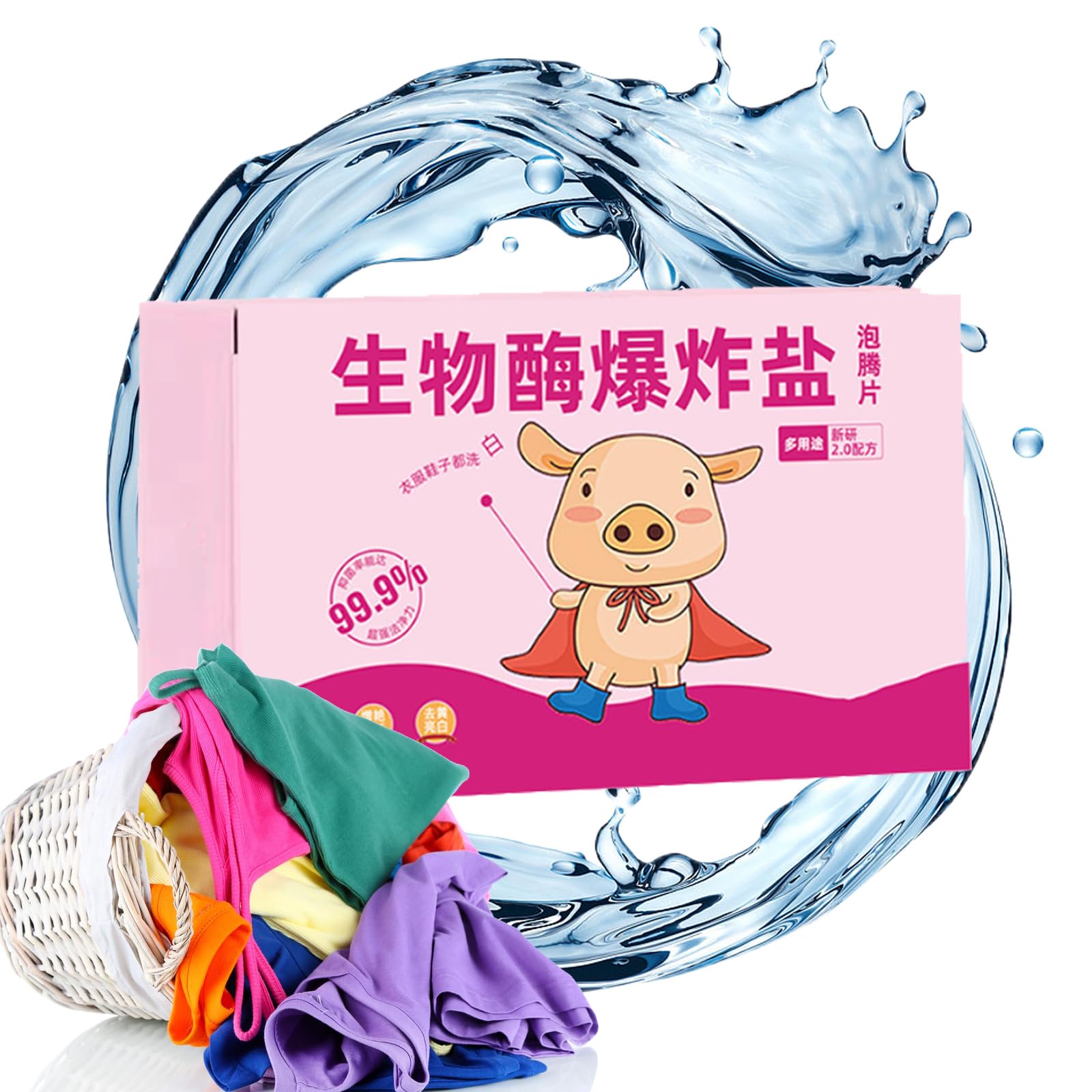 NIKL Multi-Functional Bio-Enzyme Cleaning Tablets, Explosive Salt Cleaning Laundry, Cleaner Dissolve Concentrated Tablets,Quickly And Efficiently Clean Clothes