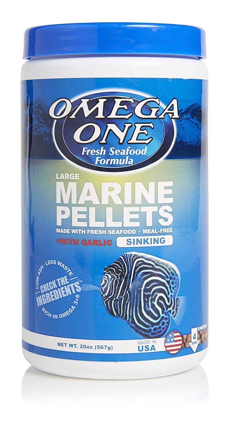 Omega One Garlic Marine Pellets, Sinking, 4mm Large Pellets, 20 oz