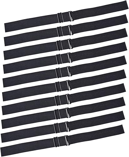 10 bandas elásticas ajustables negras para hacer accesorios de gorra de peluca (1 x 12 pulgadas)