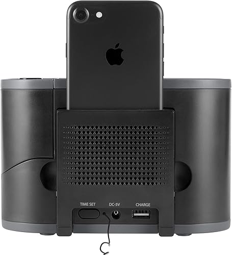 Miniatura 5 de Homedics SoundSleep - Reloj despertador recargable y máquina de sonido de ruido blanco, despertador de proyección 6 en 1 y máquina de sonido para