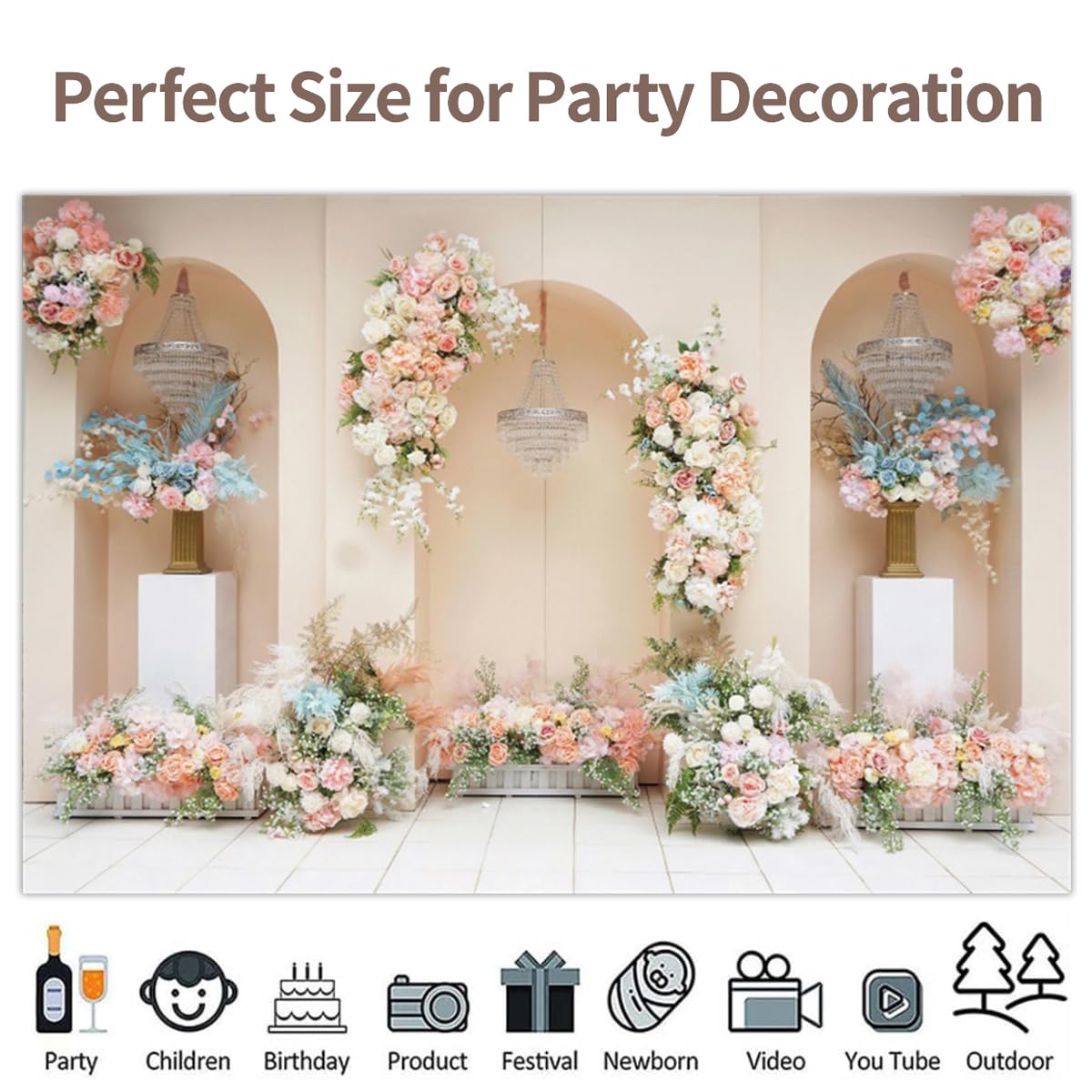 Amazon.com : 6x4ft Vinyl XMJJKUF Floral Wall Backdrop Colorful