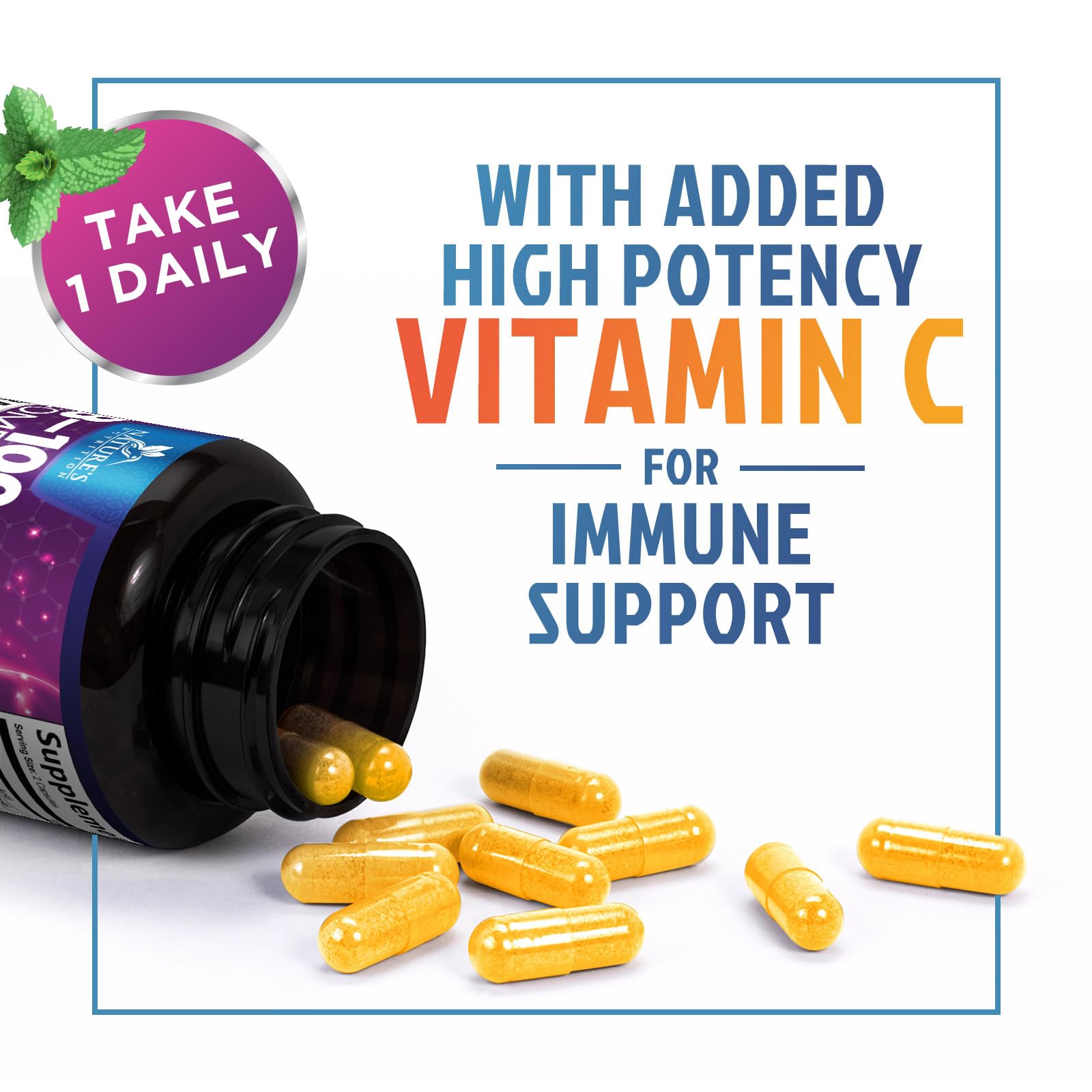 B Complex Vitamins Capsules - Super Complete B-100 Complex with Vitamin B12 B6 C Biotin Folate & Folic Acid for Immune & Energy Support - Supplement for Heart, Brain, & Nerve Support - 120 Capsules — Amazon image 3