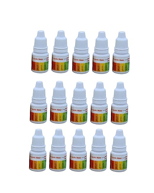 BIOWAY 15 Pcs PH TESTING LIQUID SOLUTION KIT BOTTLE FOR TESTING WATER