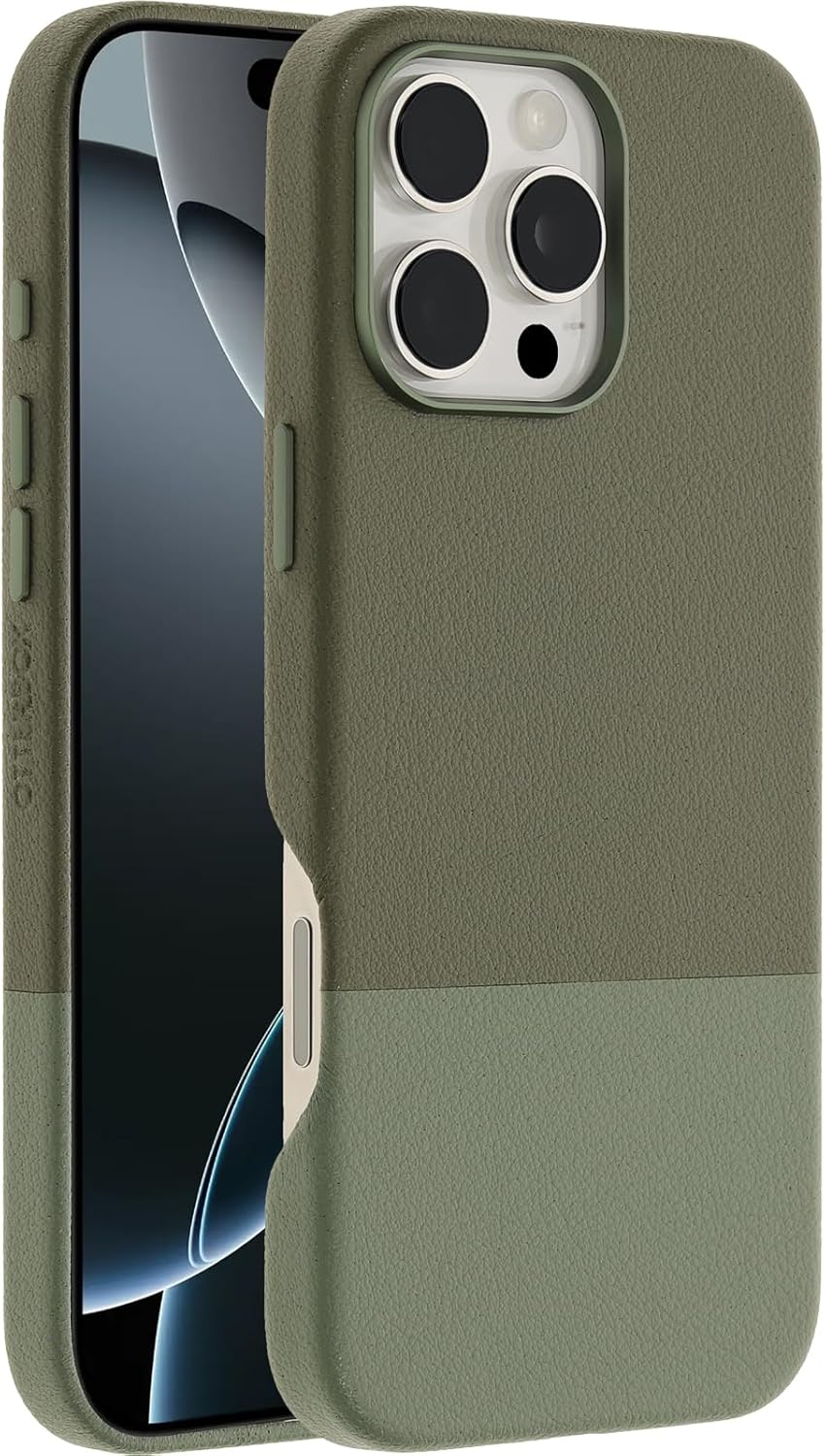 OtterBox iPhone 16 Pro Max Statement Series Cactus Leather for MagSafe - Mojave Moss Green - Image 3