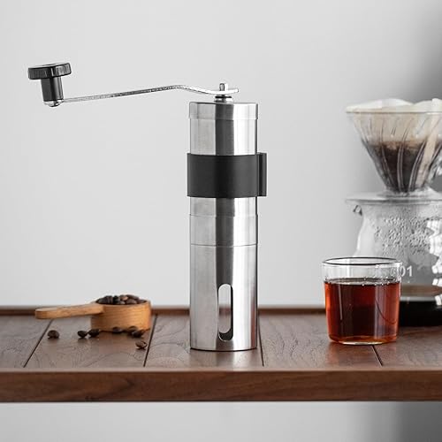 Molinillo de café manual, molinillo de café de mano, molinillo de café portátil con ajustes ajustables, uso adecuado para el hogar, cocina y