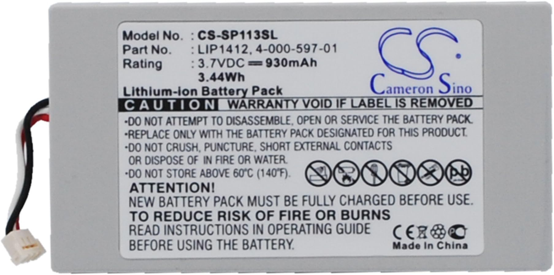 Cameron Sino New Replacement Battery Fit for Sony PSP GO, PSP-N100, PSP-NA1006(930mAh / 3.44Wh)