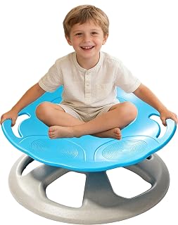FERUERW Spinning Chair for Autistic Kids with Handle, Sensory Products | Sensory Toy Gifts for Children with ADHD/Autism, 220LBS Weight Capacity, Training Body Coordination, 3+ Years (Blue) - Amazon product rated Grade A