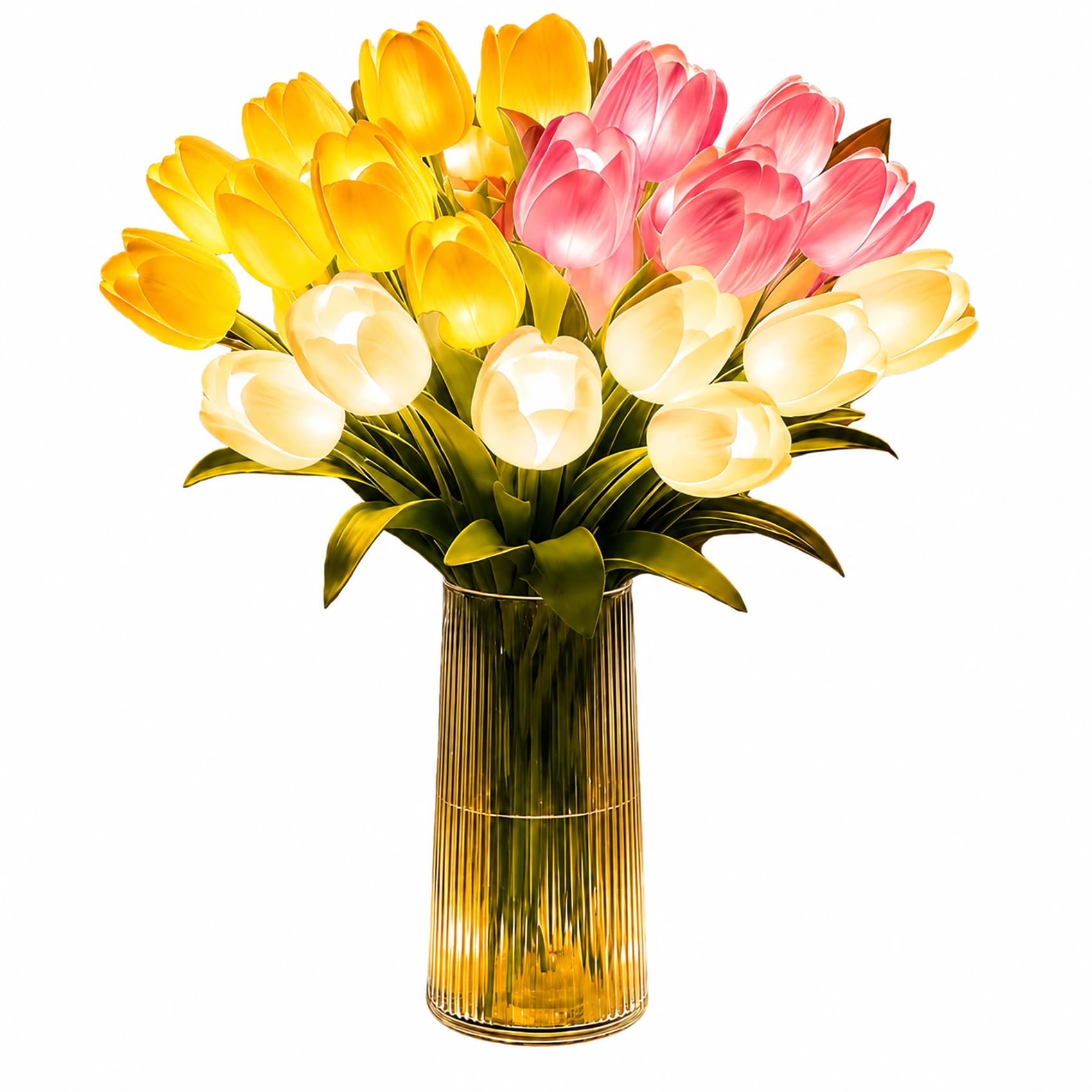 Tulip Lamp and Vase, Radiant Romantic Tulip Light, Twinkling Tree