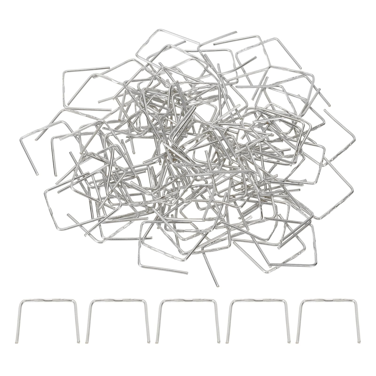 sourcing map 115Pcs Chandelier Connector Pins, 14mm/0.55" Copper Crystal Chandelier Pin Clips, Lamp Connectors Clips Replacement for Fastening Crystals Lamp Ceiling Light Parts, Silver Tone