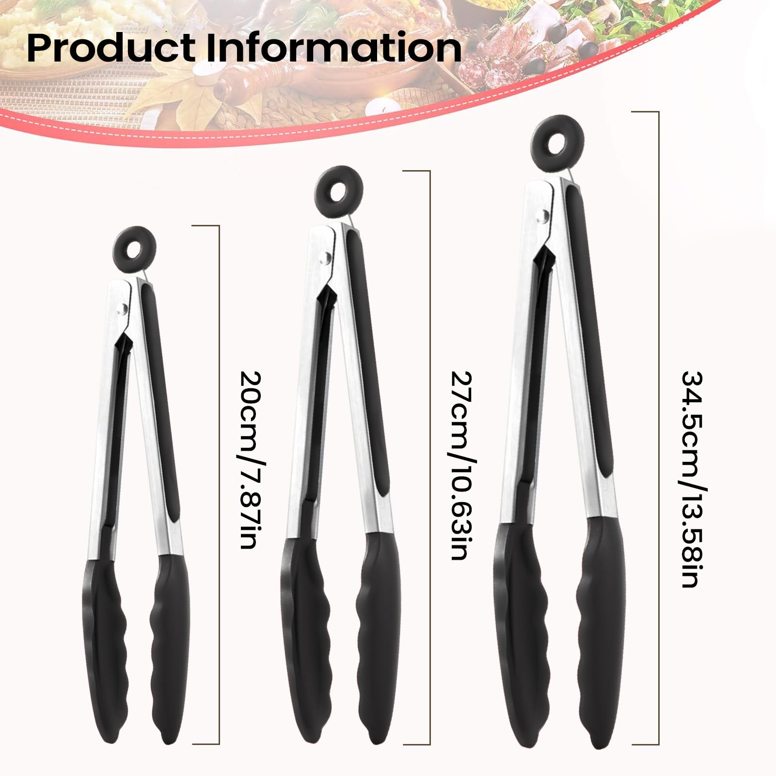 Pinze Per Grigliare Acciaio Inossidabile Bloccaggio Punte in Silicone | Pinze per Griglia in Acciaio Inossidabile Utensile Per Grigliare Barbecue Campeggio Giardino Cucina