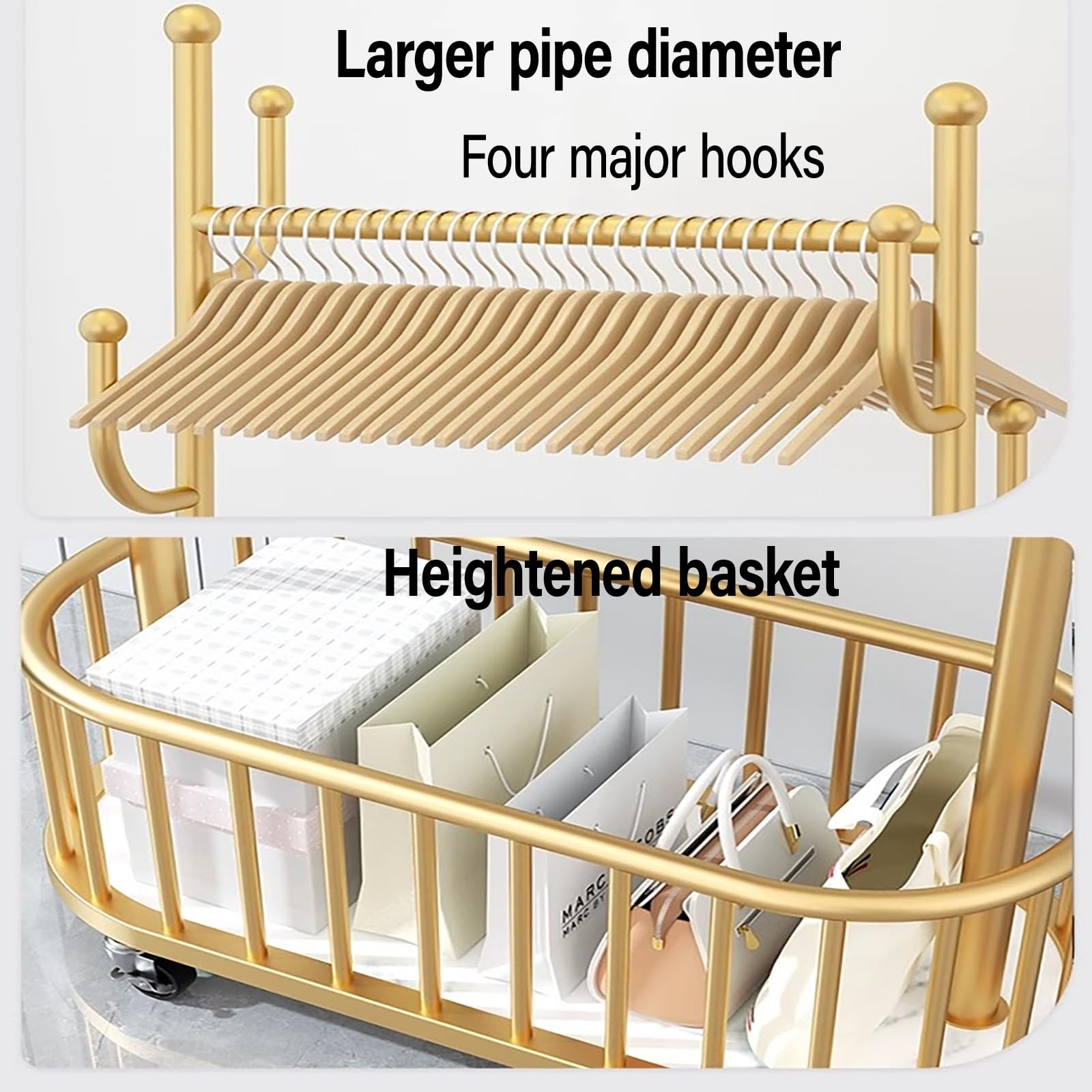 Sto - Perchero de metal con ruedas, armario versátil para dormitorio, sala de estar, entrada (negro, 60 cm / 23.6in)