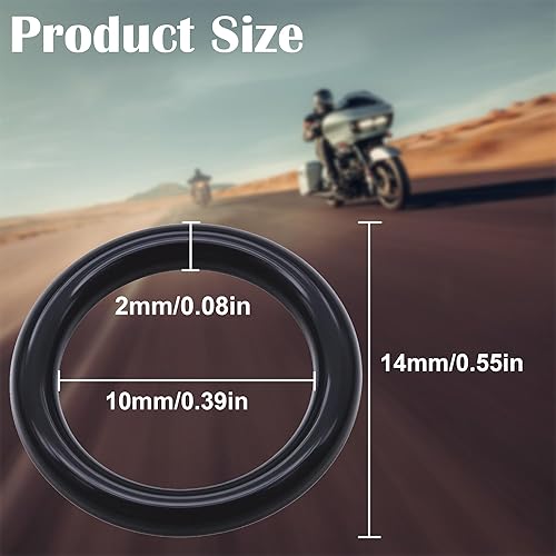 Miniatura 2 de MEAJOO 25PCS #11105 Reemplazo de junta tórica para Harley Davidson Tapa de bomba de aceitetapón de drenaje de transmisión Junta tórica (negro)