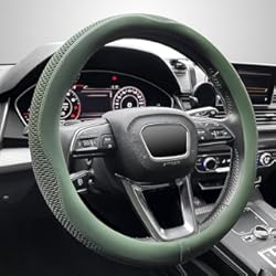 Funda Volante Kia Sportage LKWLIKEI Funda universal para volante de automóvil, 15 pulgadas, tela de piel de microfibra transpirable, antideslizante, cómoda, cálida en invierno y fresca en verano, color verde