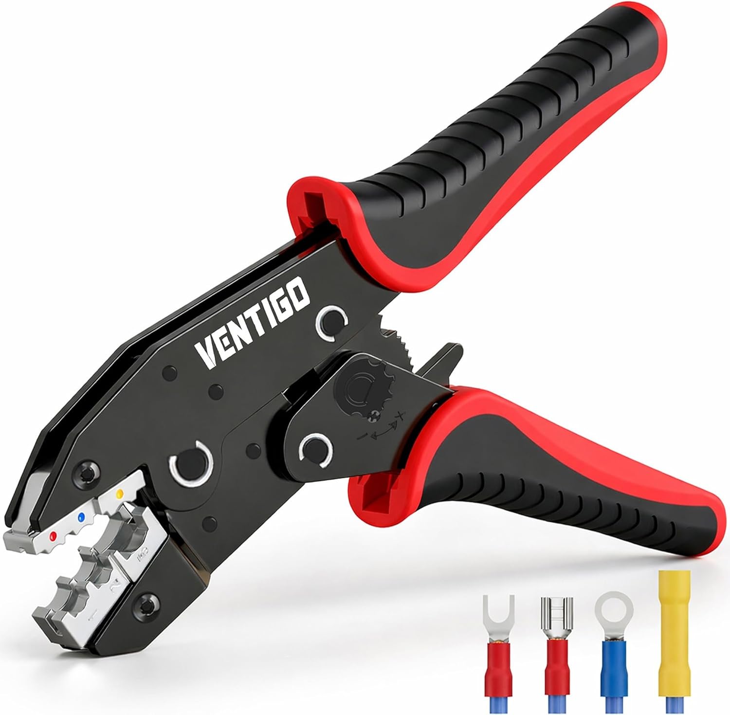 Crimping Tool for Insulated Wire Connectors, Wire Crimper Tool for AWG 22–10 with Adjustable Crimp Force, Quick Release Lever & Ergonomic Handle, Ideal Crimper Tool for Electrical Repairs