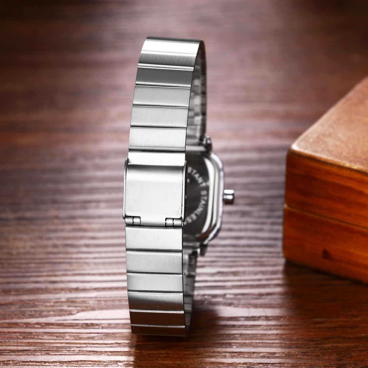 Avaner Women's Square Bracelet Watches: Stainless Steel Strap Analog Quartz Simple Design Elegant Wrist Watches - Image 3