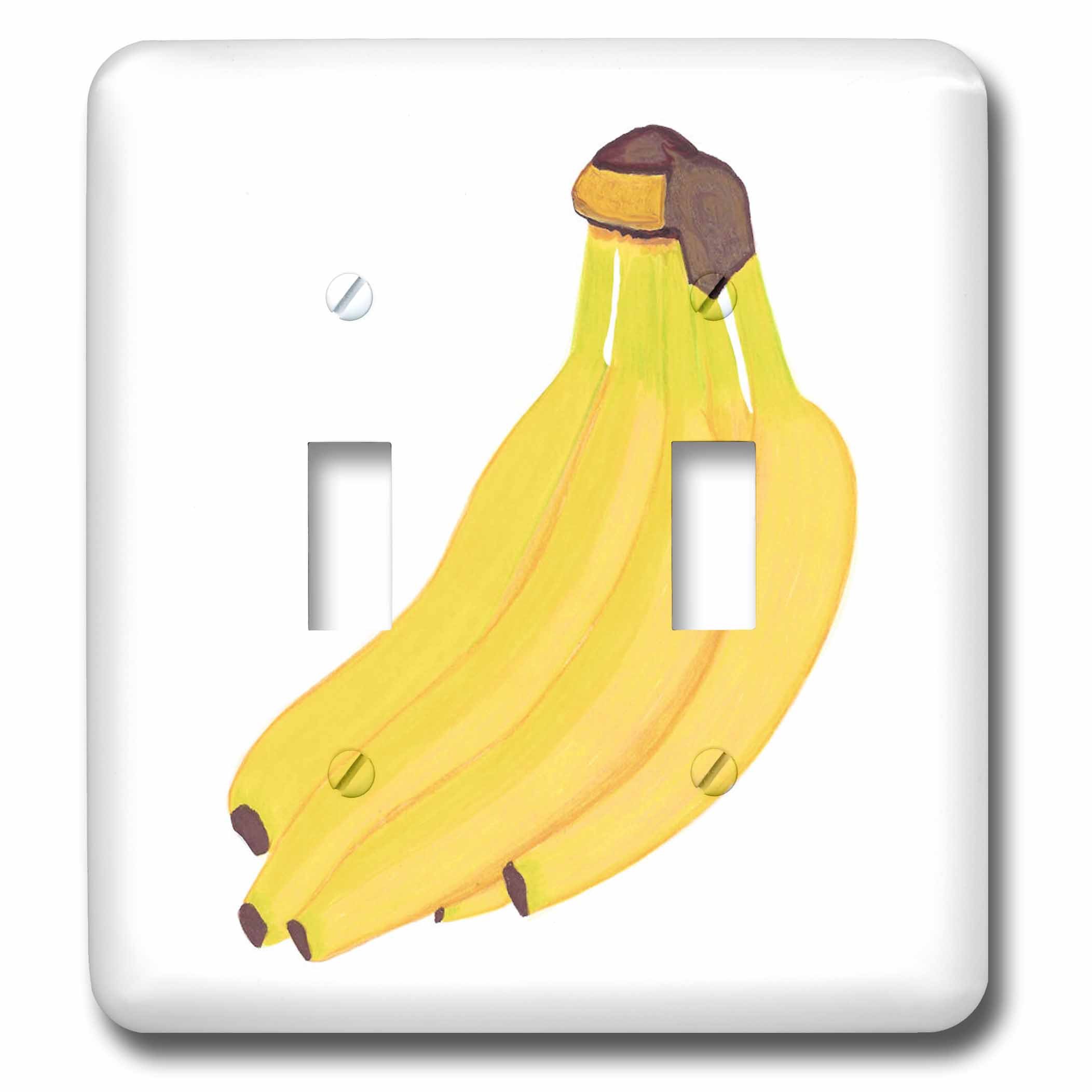 Peinture de fruits bouquet de bananes pour plaque interrupteur double