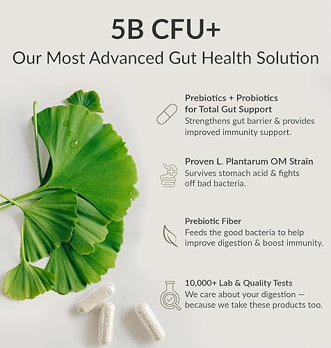 Vista 2 de BIOptimizers Probiotic Breakthrough – Lactobacillus Plantarum OM Probióticos y Prebióticos Suplemento de Salud para el Intestino, Digestivo