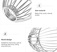 Vista 9 de Pantallas de lámpara, pantalla de jaula de metal, jaula de lámpara vintage, jaula de alambre de metal industrial vintage, jaula de alambre de metal