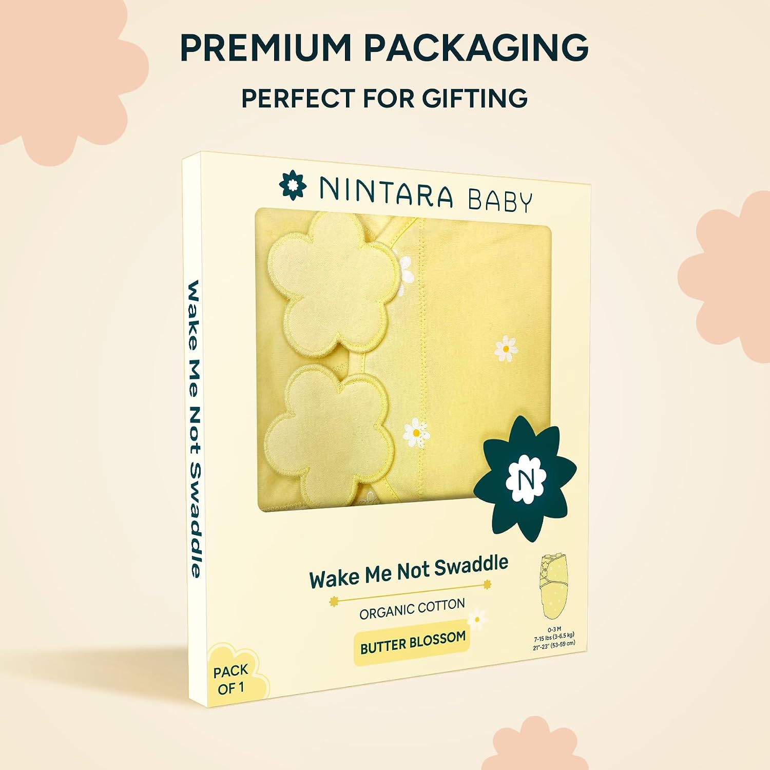 Swaddle Wrap for Newborns – Premium Organic Cotton, Wake Me Not Swaddle with Baby-Safe Closure, Ultra-Soft & Snug Sleep Sack, Breathable Swaddling Blanket, Gift for 0-3 Months