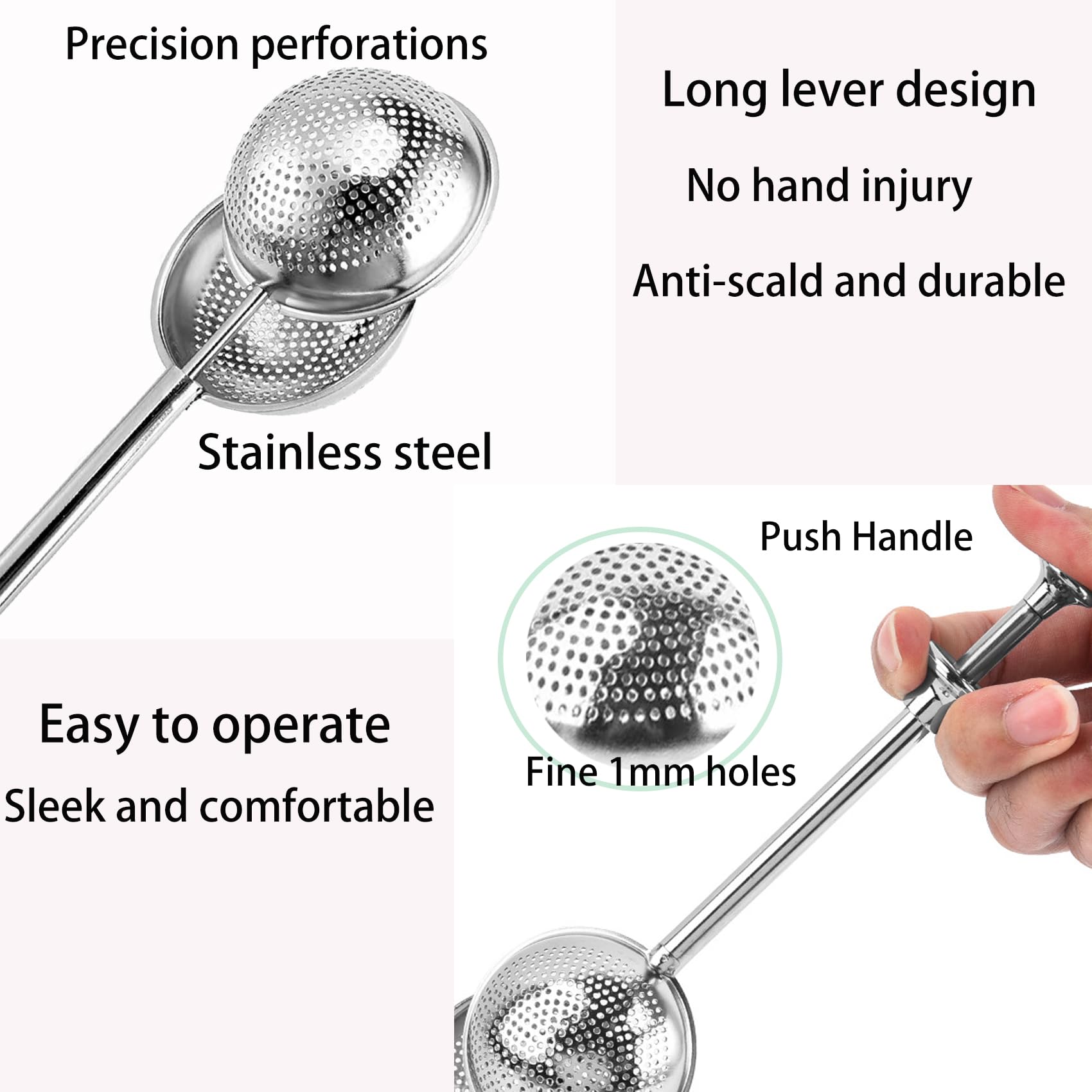 Lankater Teesieb Aus Edelstahl – 51 Mm Durchmesser | Für Losen Tee In Tassen & Töpfen