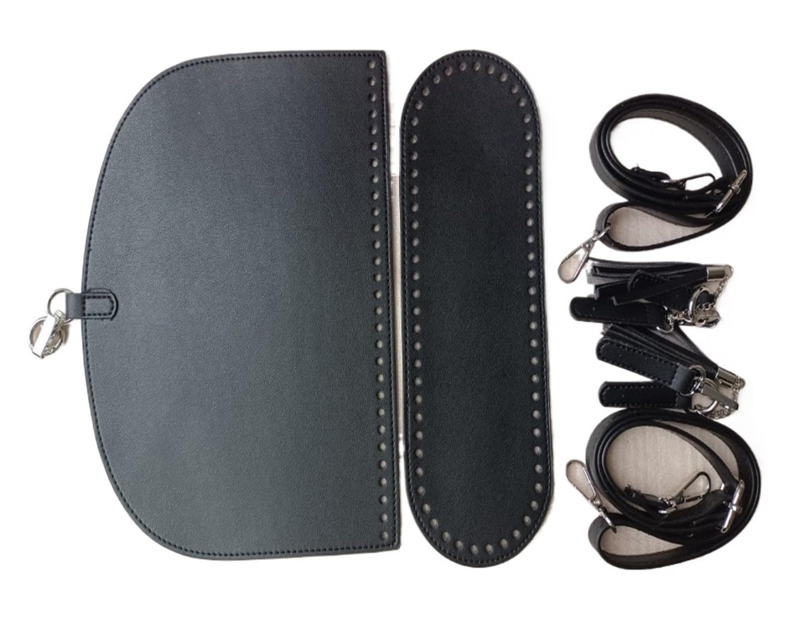 Kit per la creazione di borse in pelle da donna, set di borse a tracolla all'uncinetto, borsa da donna, copertura inferiore con nappa, tracolla regolabile, kit per borse fai da te per borse a tracolla