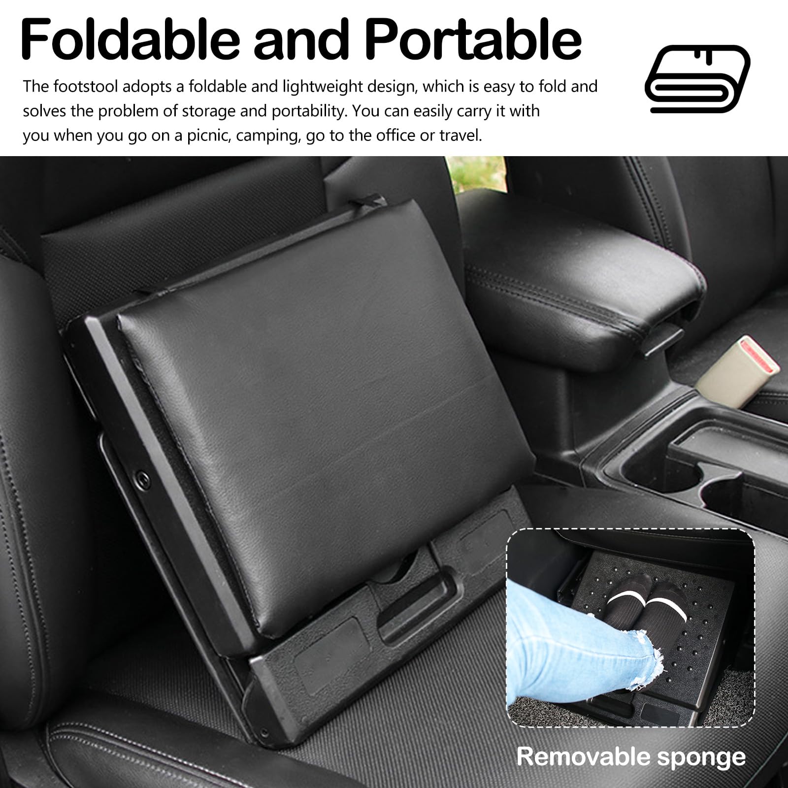 Repose-Pieds De Bureau, Repose Pieds RéGlable Repose-Pieds Ergonomique Repose Pieds De Bureau Amovible Avec Massage Et Coussin De SièGe Doux Pour Voiture Bureau Maison Voyage (Noir)