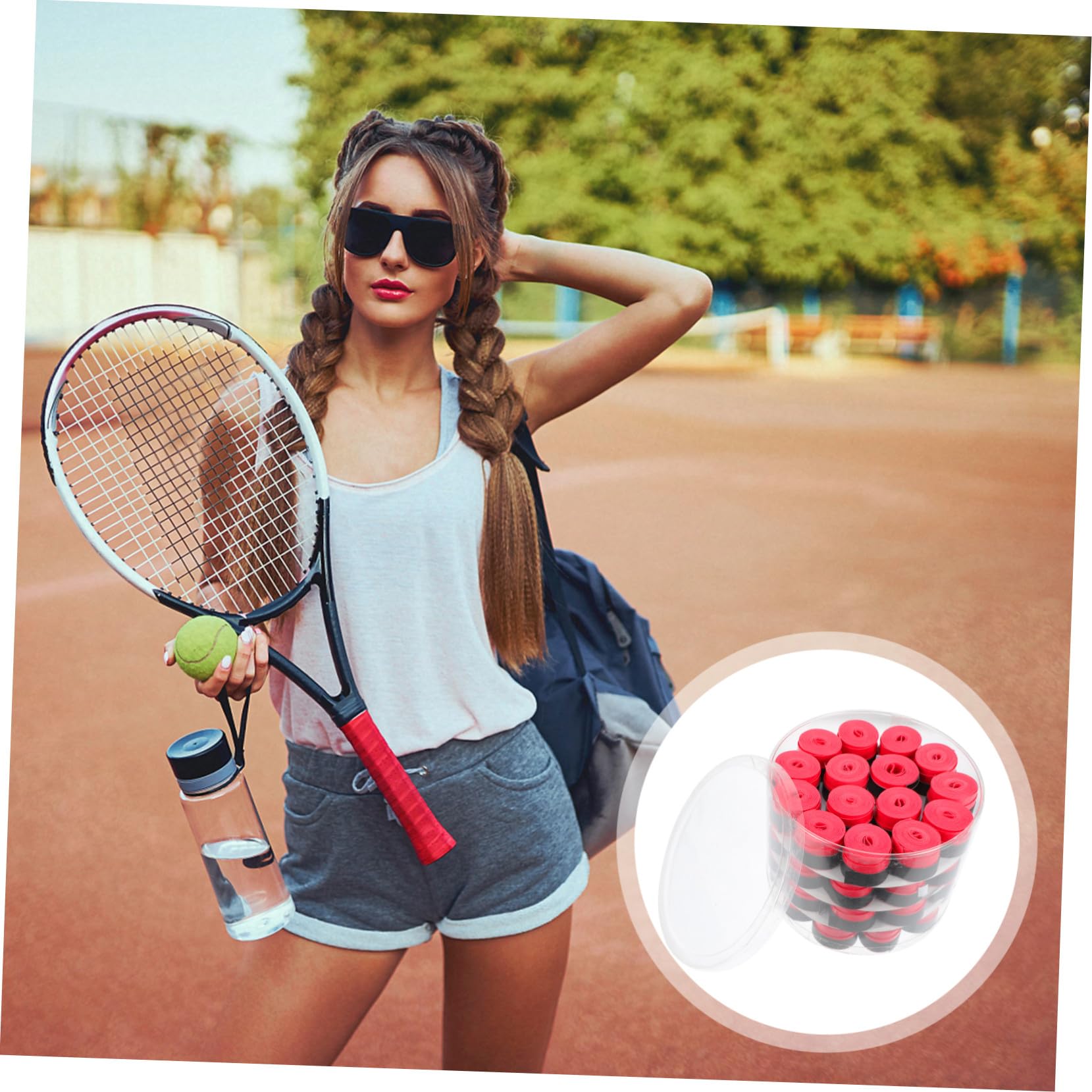 Sosoport Fascia Antisudore Fasce Antisudore per Racchette Overgrip per Racchette da Badminton Overgrip Anti-Racchette da Tennis Grip Assorbente per Racchette da Tennis Nastro