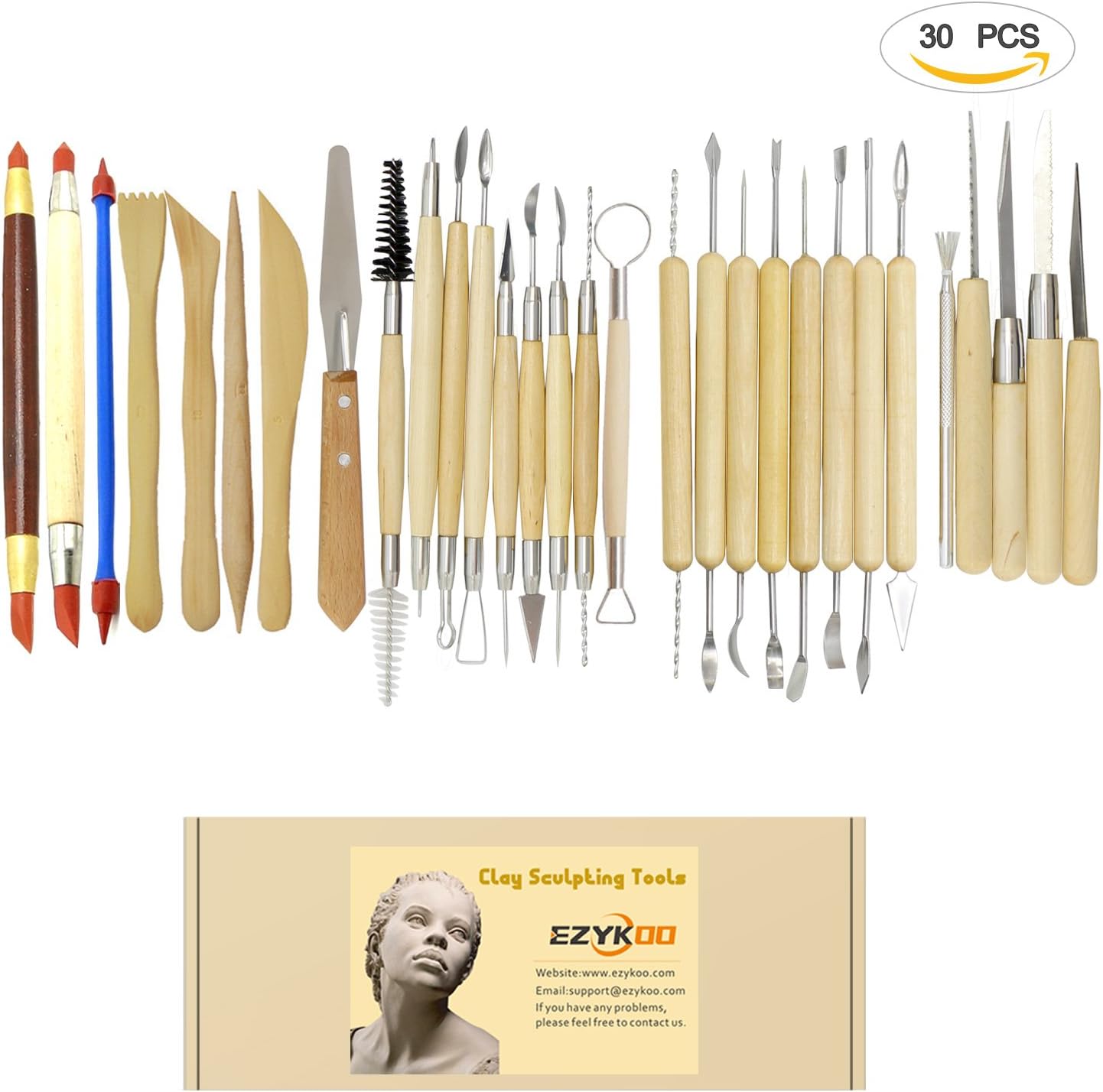 Ceramic Tool Kit EZYKOO Clay Pottery Supplies for Cleaning, Modeling, Trimming, Sculpting Multifunctional Tool Set for other Use Carving Pumpkins and other Fruit Art Crafts Projects